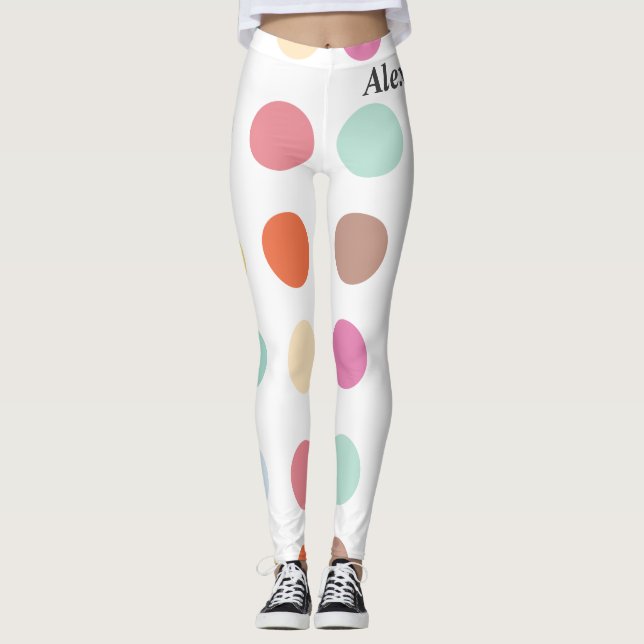 Multicolor Dots Pattern Leggings (Front)