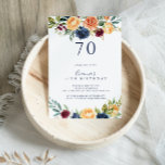 Multicolor Elegant Floral 70th Birthday Party Invitation<br><div class="desc">This multicolor elegant floral 70th birthday party invitation is perfect for a summer birthday party. The design features neatly hand-drawn bouquets of pink,  blush,  yellow,  burgundy,  red,  indigo flowers and green foliage,  inspiring natural beauty.</div>