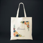 Multicolor Elegant Floral Bridesmaid  Tote Bag<br><div class="desc">This multicolor elegant floral bridesmaid tote bag is the perfect wedding gift to present your bridesmaids and maid of honor for a summer wedding. The design features neatly hand-drawn bouquets of pink,  blush,  yellow,  burgundy,  red,  indigo flowers and green foliage,  inspiring natural beauty.</div>