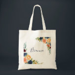 Multicolor Elegant Floral Bridesmaid  Tote Bag<br><div class="desc">This multicolor elegant floral bridesmaid tote bag is the perfect wedding gift to present your bridesmaids and maid of honor for a summer wedding. The design features neatly hand-drawn bouquets of pink,  blush,  yellow,  burgundy,  red,  indigo flowers and green foliage,  inspiring natural beauty.</div>