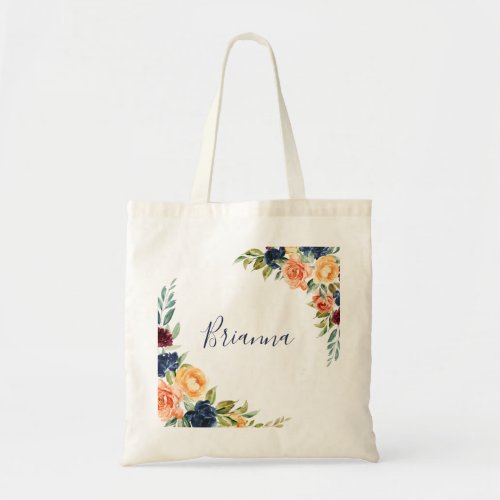 Multicolor Elegant Floral Bridesmaid  Tote Bag