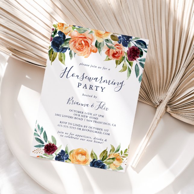 Multicolor Elegant Floral Housewarming Party Invitation (Creator Uploaded)