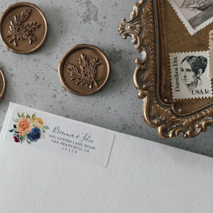 Multicolor Elegant Floral Return Address  Label