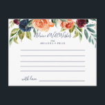 Multicolor Elegant Floral Wedding Advice Card<br><div class="desc">This multicolor elegant floral wedding advice card is perfect for a modern wedding. The design features neatly hand-drawn bouquets of pink, blush, yellow, burgundy, red, indigo flowers and green foliage, inspiring natural beauty. These cards are perfect for a wedding, bridal shower, baby shower, graduation party & more. Personalize the cards...</div>
