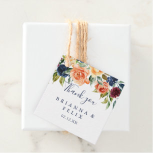 Multicolor Elegant Floral Wedding Favor Tags