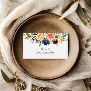 Multicolor Elegant Floral Wedding Gift Registry Enclosure Card