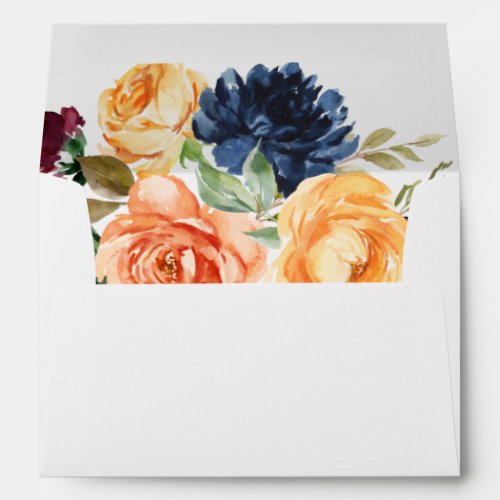Multicolor Elegant Floral Wedding Invitation  Envelope