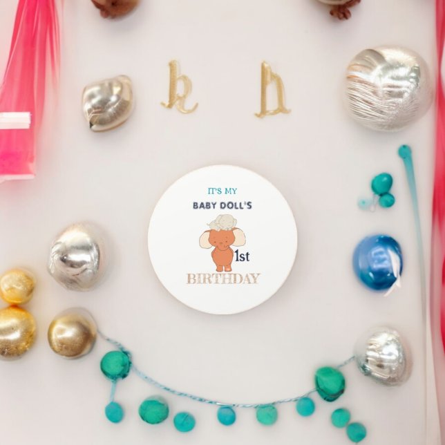 Multicolor Elephant Cartoon  Classic Round Sticker (Baby & Mom Elephant party theme sticker,birthday party sticker,gift pack,envelope,return gift sticke)