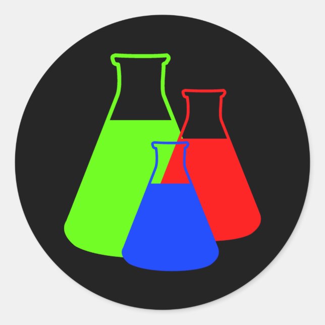 Multicolor Erlenmeyer Sticker (Front)