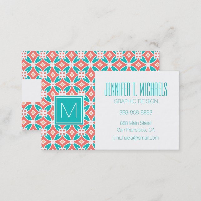 Multicolor Ethnic Pattern Business Card (Front/Back)