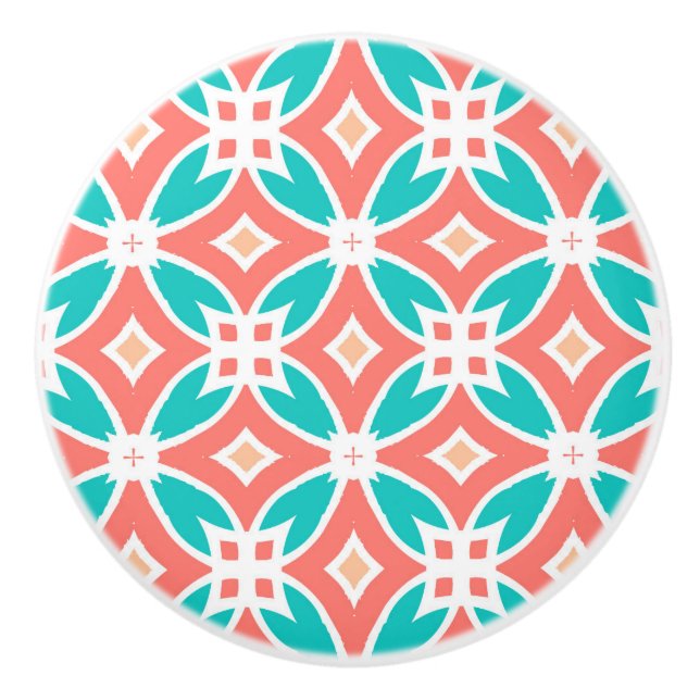 Multicolor Ethnic Pattern Ceramic Knob (Front)