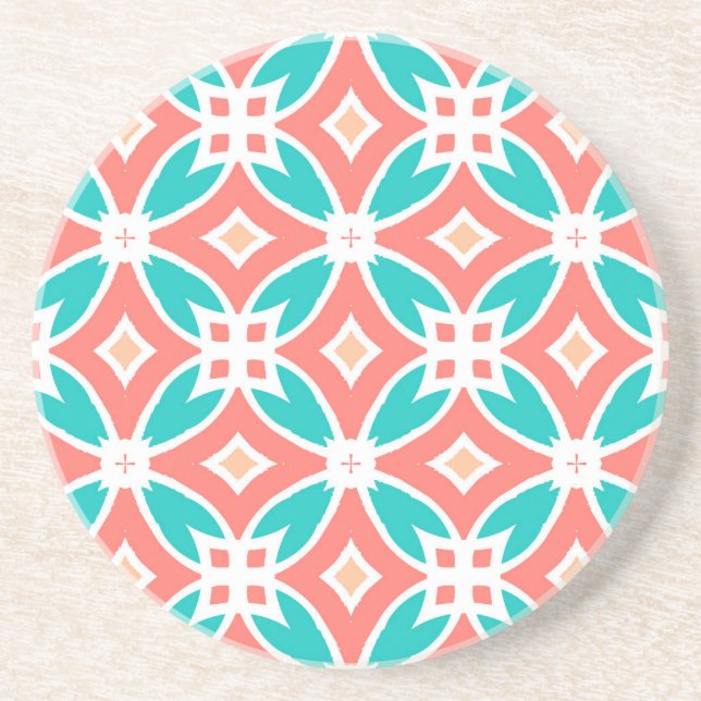 Multicolor Ethnic Pattern Drink Coaster (Front)