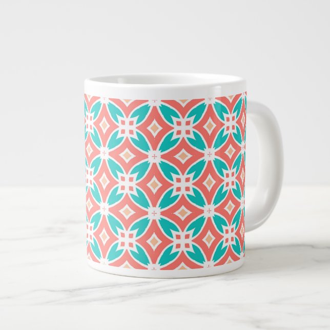 Multicolor Ethnic Pattern Giant Coffee Mug (Front Right)
