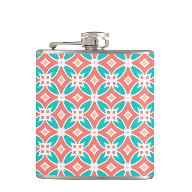 Multicolor Ethnic Pattern Hip Flask (Front)