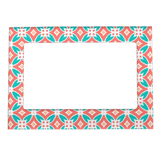 Multicolor Ethnic Pattern Magnetic Picture Frame (Front)