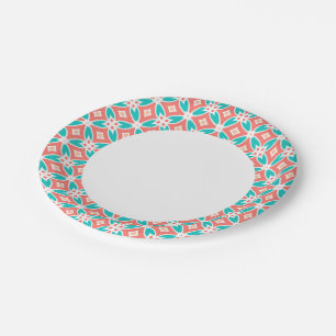 Multicolor Ethnic Pattern Paper Plates