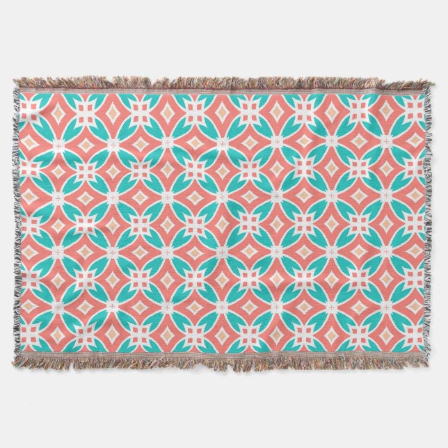 Multicolor Ethnic Pattern Throw Blanket (Front)