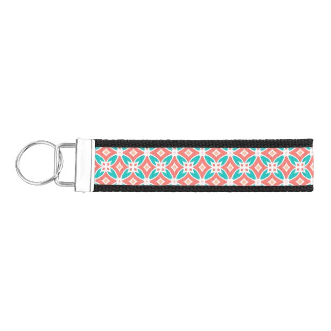Multicolor Ethnic Pattern Wrist Keychain (Keys on Left)