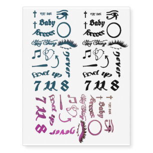 Multicolor Face temporary tattoos