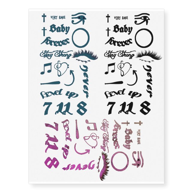 Multicolor Face  temporary tattoos (Front)