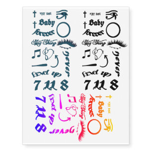 Multicolor Face temporary tattoos