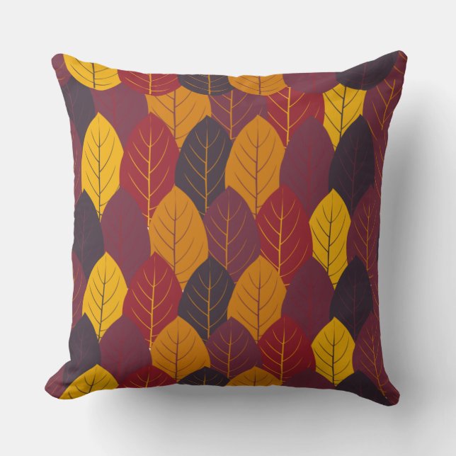 Multicolor Fall Leaves   Throw Pillow (Front)