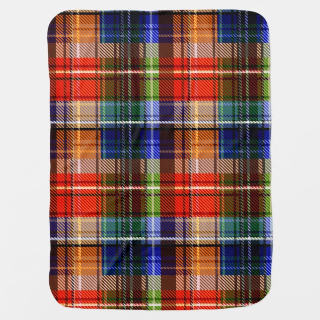 Multicolor Flannel Plaid Tartan Pattern  Baby Blanket (Front)