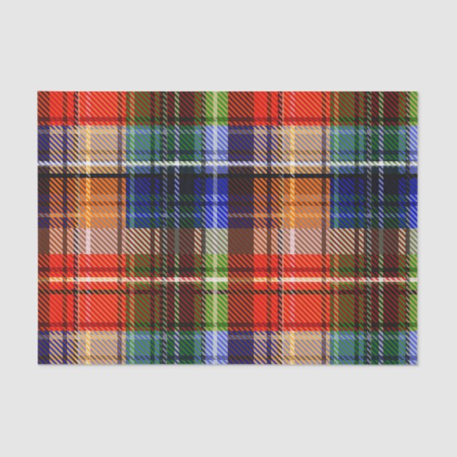 Multicolor Flannel Plaid Tartan Pattern  Tissue Paper (Front)