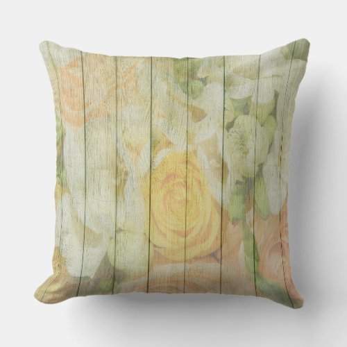 Multicolor Floral Array with Rose Throw Pillow