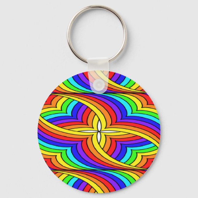 Multicolor floral design keychain (Front)