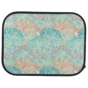 Multicolor Floral Doodle Pattern Car Floor Mat