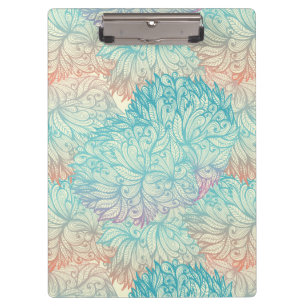 Multicolor Floral Doodle Pattern Clipboard