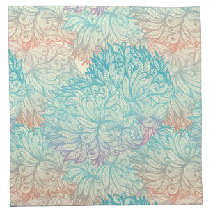 Multicolor Floral Doodle Pattern Cloth Napkin