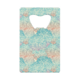 Multicolor Floral Doodle Pattern Credit Card Bottle Opener