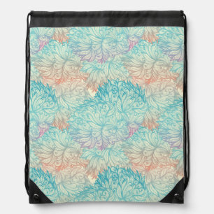 Multicolor Floral Doodle Pattern Drawstring Bag