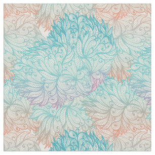 Multicolor Floral Doodle Pattern Fabric