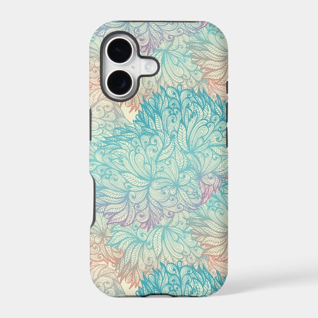 Multicolor Floral Doodle Pattern Iphone Case (Back)