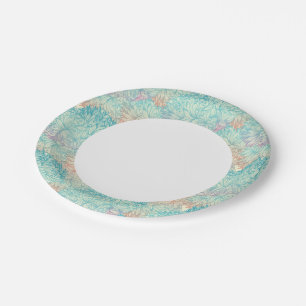 Multicolor Floral Doodle Pattern Paper Plates