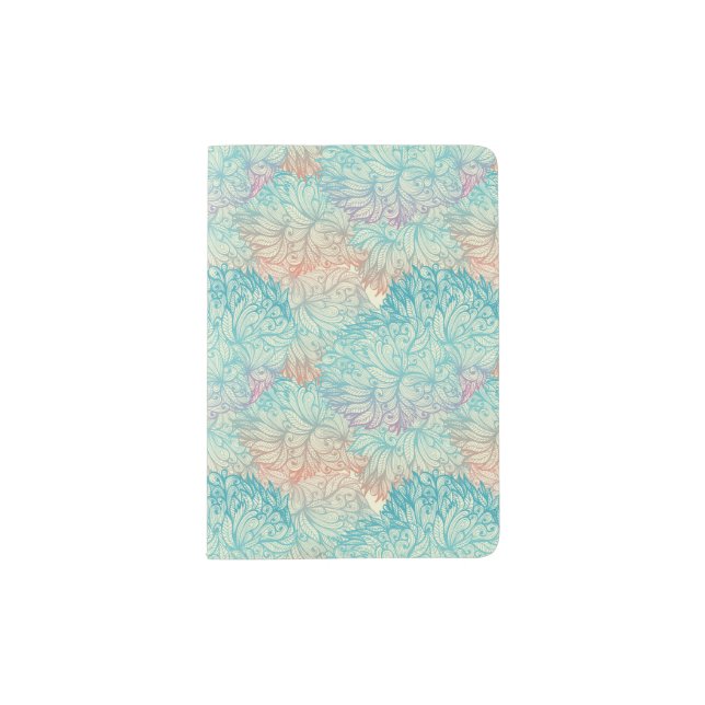 Multicolor Floral Doodle Pattern Passport Holder (Front)