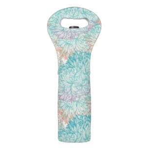Multicolor Floral Doodle Pattern Wine Bag