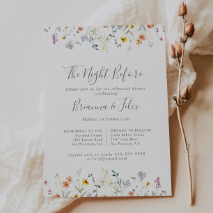 Multicolor Floral Night Before Rehearsal Dinner Invitation