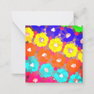 Multicolor floral  note card