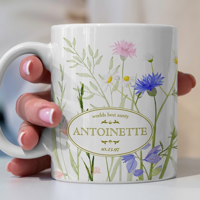 Multicolor Flower Coffee Mug Add A Name Great Gift (Creator Uploaded)