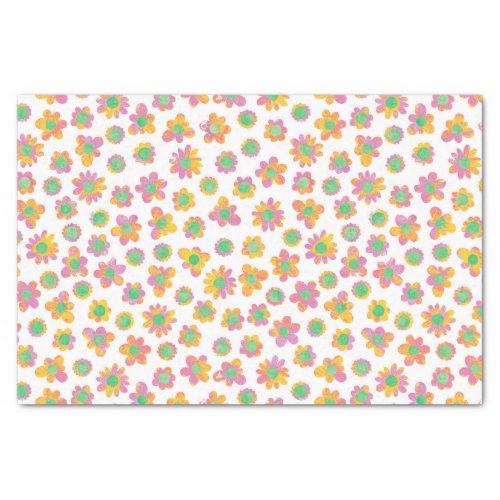 Multicolor Flower Pattern Tissue Paper