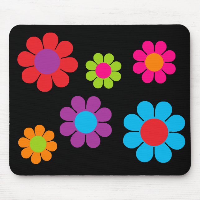 Multicolor Flower Power Mouse Pad (Front)