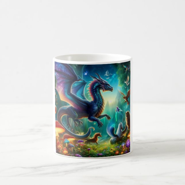Multicolor Flying Dragon  Coffee Mug (Center)