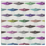 Multicolor Flying Saucers UFOs Fabric