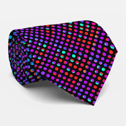 Multicolor Fractal Dots Tie