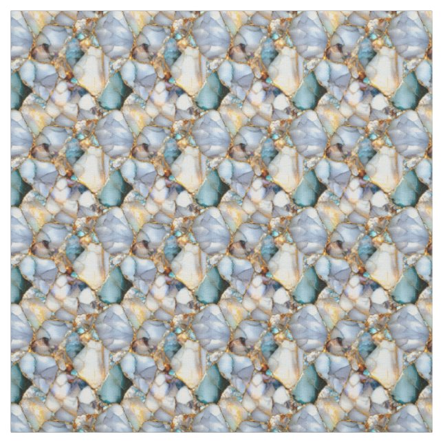 Multicolor Gemstones  Fabric (Swatch)