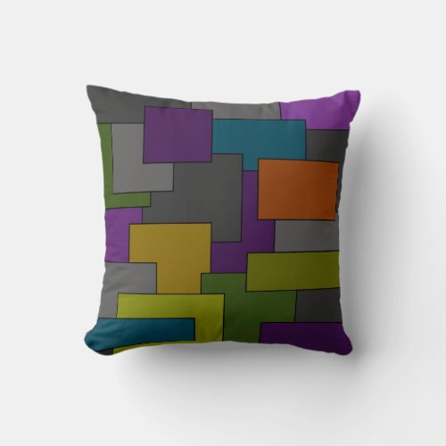 Multicolor Geometric Abstract Art Throw Pillow